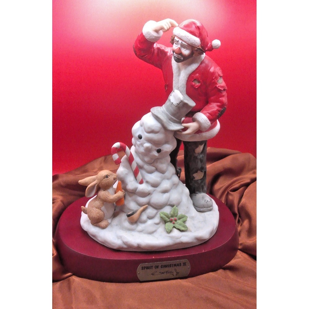Flambro Emmett Kelly Jr EKJ Figurine SPIRIT OF CHRISTMAS II in Box SIGNED
